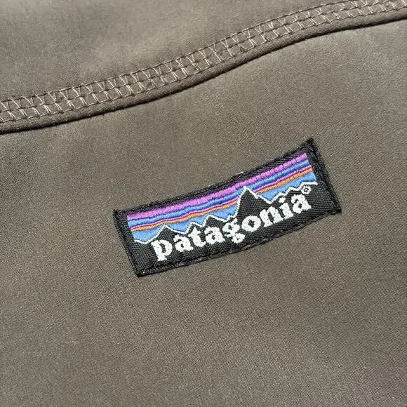 Patagonia Jacket Mens Large Green Softshell Fleece Lined Full Zip Hiking Walking - Picture 4 of 14